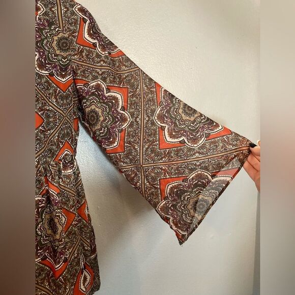 AB Studio red&purple sheer blouse - Picture 4 of 6